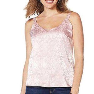 Colleen Lopez Embossed Tank w/Scalloped Neckline L